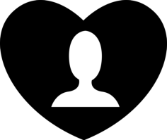 Person Head In A Heart Laser Cut Svg File, Free Vectors File